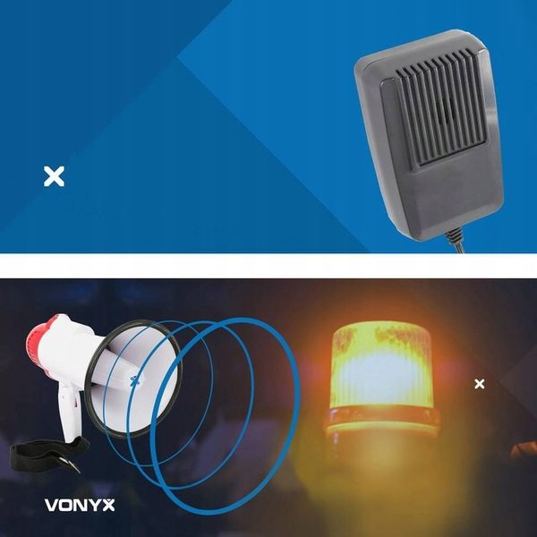 Megafon z mikrofonem i funkcją syreny szczekaczka zdjęcie 4