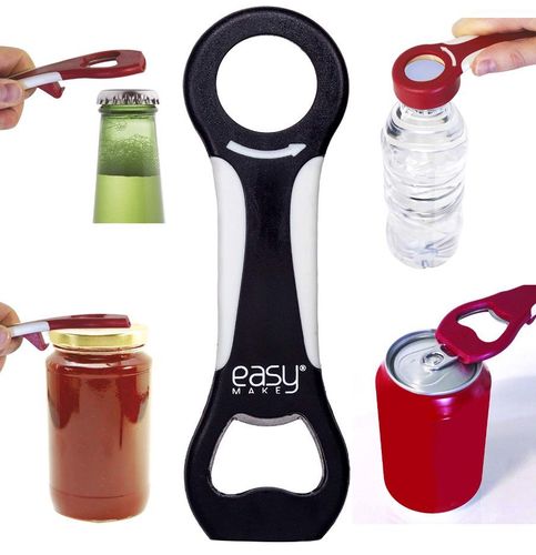 Otwieracz Do Butelek Słoików Puszek 4W1 Czarny na Arena.pl