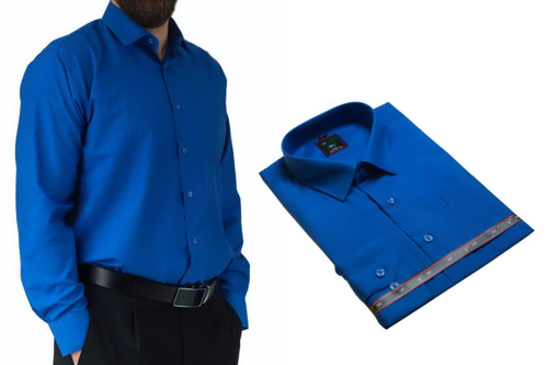 Wizytowa koszula męska niebieska chabrowa szafirowa Laviino dl66 43/44 - XL/XXL na Arena.pl