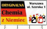 BANER REKLAMOWY 130x80cm oczkowany projekt w cenie CHEMIA Z NIEMIEC
