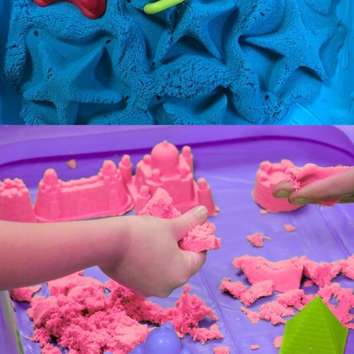 PIASEK KINETYCZNY ZESTAW 3 kg piaskownica basen foremki magiczny kolorowy na Arena.pl