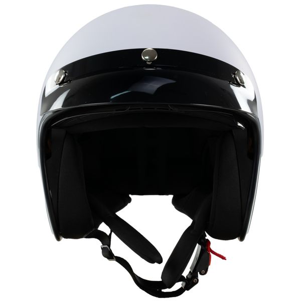 Kask na skuter motocyklowy otwarty z daszkiem BB 588 -przyciemniona blenda M biały mat zdjęcie 4