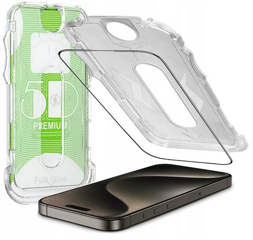 Szkło HARTOWANE 5D do iPhone 16 Pro EASY STICK EZ BOX PEŁNE ŁATWY MONTAŻ na Arena.pl