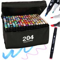 Markery dwustronne alkoholowe w etui 204 + podstawka