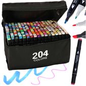 Markery dwustronne alkoholowe w etui 204 + podstawka