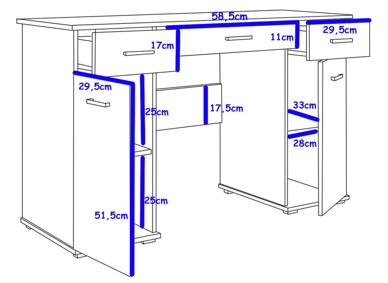 biurko ABS B1 DĄB SONOMA duże szkolne młodzieżowe pod laptop producent zdjęcie 5
