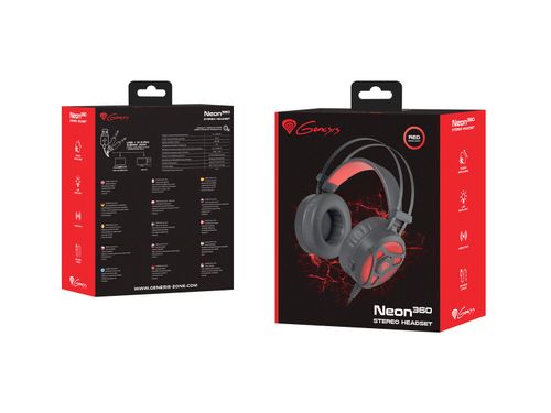 Słuchawki Genesis Neon 360 czerwone na Arena.pl