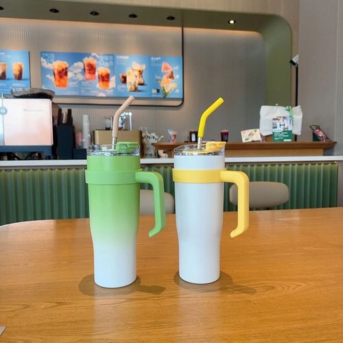 Kubek termiczny ze słomką i pokrywką – 1200 ml, stal nierdzewna na Arena.pl