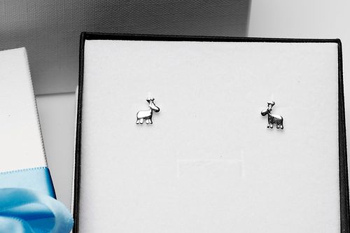 srebrne kolczyki reniferki na Arena.pl