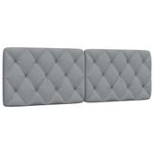 Poduszka na wezgłowie, jasnoszara, 160 cm, tkanina