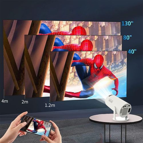 PRZENOŚNY MINI PROJEKTOR ANDROID 12 WiFi RZUTNIK 360 FULL HD 4K Bluetooth na Arena.pl