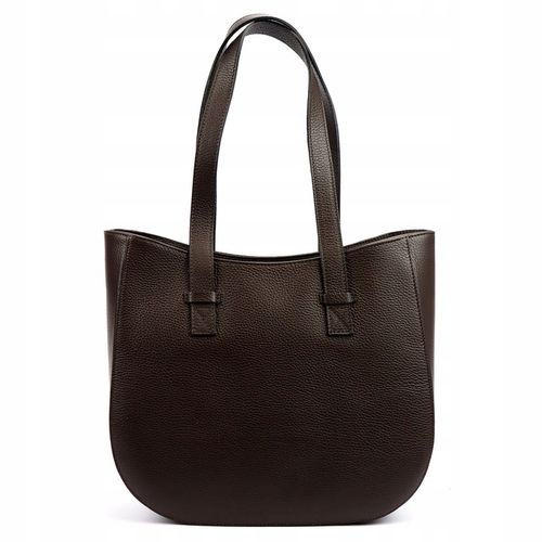 Torebka skórzana zamszowa A4 Gregorio shopper klasyczna 1729 ciemny brąz na Arena.pl