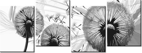 45CM 120 OBRAZ 4 ELEM DMUCHAWCE SZAROŚCIACH ŚCIENNY na Arena.pl