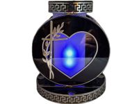 SOLAR SOLARNY FOTOWOLTAICZNY ZNICZ LAMPION VIP KOŁO SREBRN-BIA KRYSZTAŁKI 2