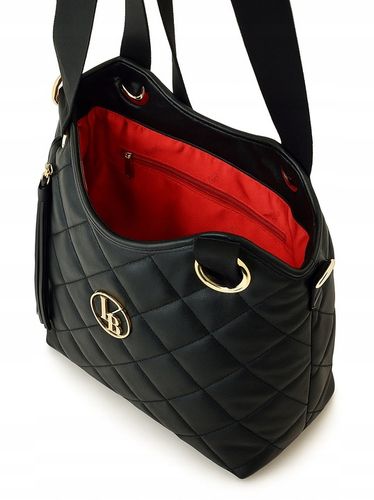 LAURA BIAGGI Klasyczna Torebka Damska Shopper Na Ramię Skórzana Pikowana na Arena.pl