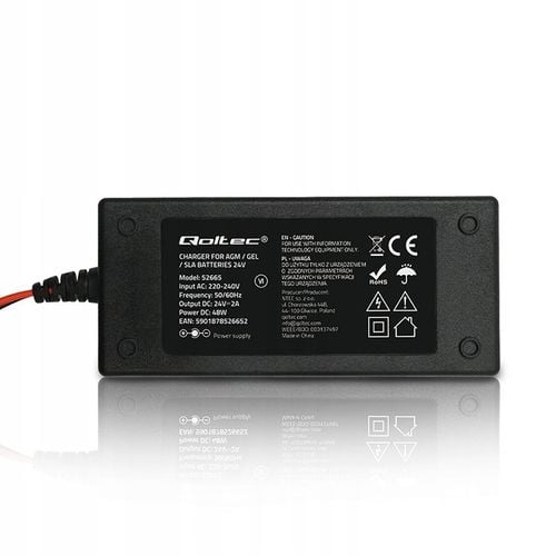 Ładowarka Qoltec do AGM GEL STD | Prostownik 24V 2A 48W na Arena.pl