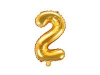 balon foliowy 35cm cyfra ''2'' złoto | fb10m-2-019
