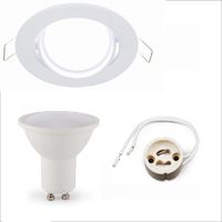 Oprawka sufitowa biała wpuszczana+żarówka LED+gniazdo GU10 komplet