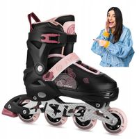 Damskie rolki kauczukowe koła PU 70mm regulowana wkładka 38-41 NILS różowe