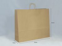 Torba papierowa duża beżowa 54 x 15 x 46 cm