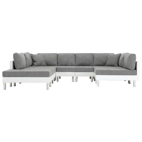 Sofa Modułowa, Sztuczna Skóra, Biała na Arena.pl