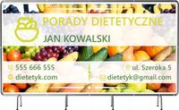 BANER REKLAMOWY 130x80 cm plandeka dużo wzorów PORADY DIETETYCZNE