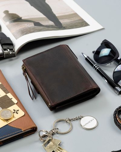 skórzany portfel męski w stylu retro - rovicky na Arena.pl