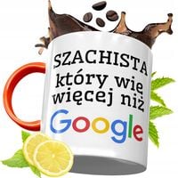 Kubek Pomarańczowy Dla Szachisty Prezent Z Nadrukiem Ze Zdjęciem