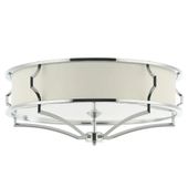 Sufitowa LAMPA abażurowa Stesso PL Cromo M Orlicki Design okrągła OPRAWA plafon w stylu klasycznym biały kremowy