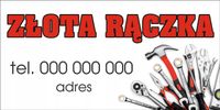 BANER REKLAMOWY projekt 130x80 cm ZŁOTA RĄCZKA