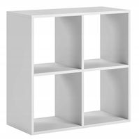 Regał Otwarty Kwadrat Dwustronny Do Salonu Biura Platon 70 x 70 CM Biały