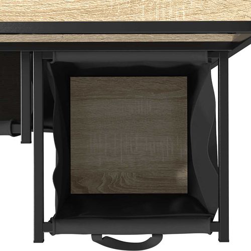 Kosz na pranie 3 przegrody z półkami, dąb sonoma na Arena.pl