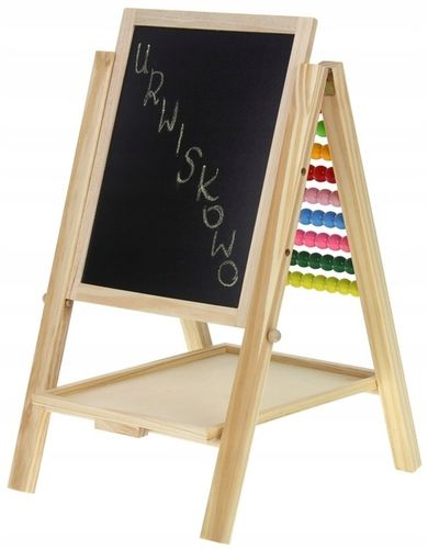 Tablica Drewniana Dwustronna Magnetyczna Kredowa Liczydło + Akcesoria na Arena.pl