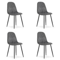 Krzesło ASTI - ciemny szary aksamit x 4