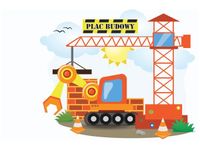 60X40CM KOPARKA PLACU BUDOWY OBRAZ