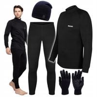 Bielizna Termiczna Męska XXL Koszulka Spodnie Czapka Zimowa Rękawiczki