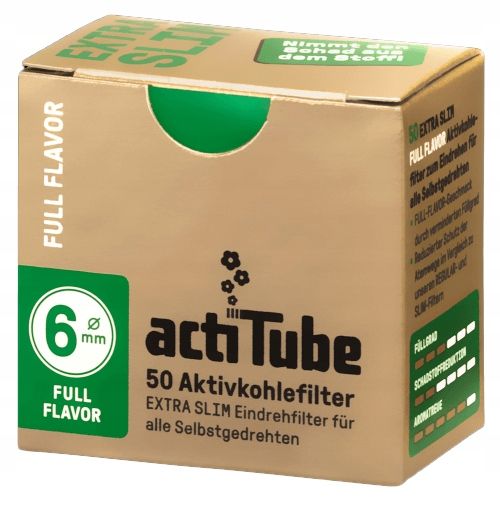 Filterki węglowe actiTube EXTRA SLIM 50 sztuk zdjęcie 1