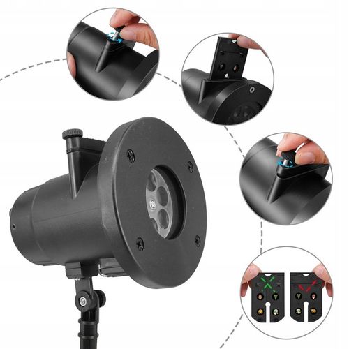 PROJEKTOR LED ŚNIEG ŚWIĄTECZNY 48 WZORÓW LASEROWY REFLEKTOR NA DOM RZUTNIK na Arena.pl