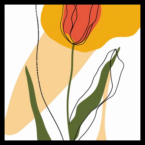 Plakat 30x30cm Przerysowany Tulipan na Arena.pl
