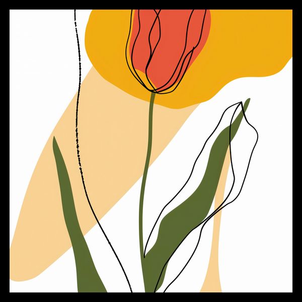 Plakat 30x30cm Przerysowany Tulipan zdjęcie 2