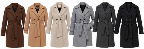 DAMSKI PRĄŻKOWANY PŁASZCZ Z PASKIEM PRZEJŚCIOWY JESIENNY ZIMOWY XXL na Arena.pl