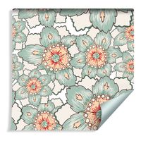 Tapeta Kolorowe Kwiaty w Stylu Vintage Retro Dekoracja do Sypialni