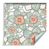 Tapeta Kolorowe Kwiaty w Stylu Vintage Retro Dekoracja do Sypialni