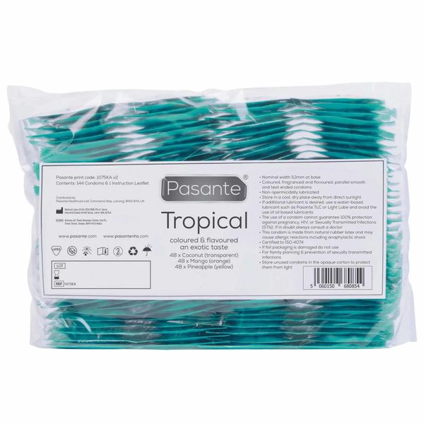 Pasante Tropical Condoms Bulk Packs 144 Pcs zdjęcie 1