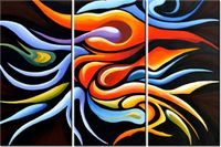 60 90CM OBRAZ 3 ELEM KOBIETA TAŃCU DRUK PŁÓTNO RAMA