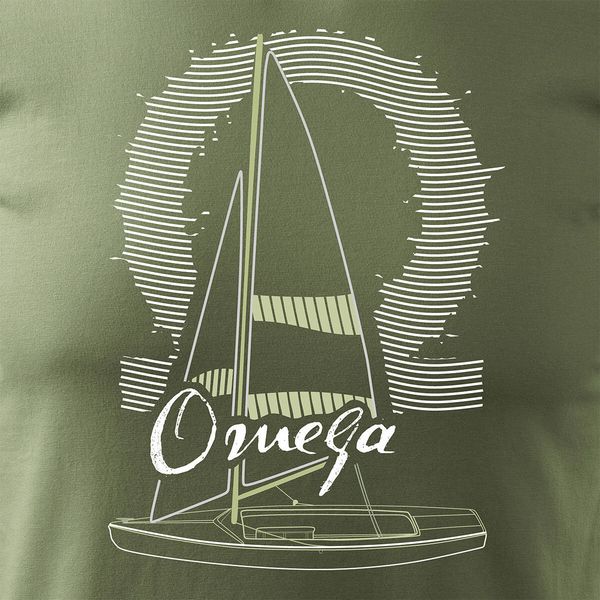 Koszulka żeglarska dla żeglarza z jachtem żaglówką sailing jacht omega męska khaki REGULAR M zdjęcie 2