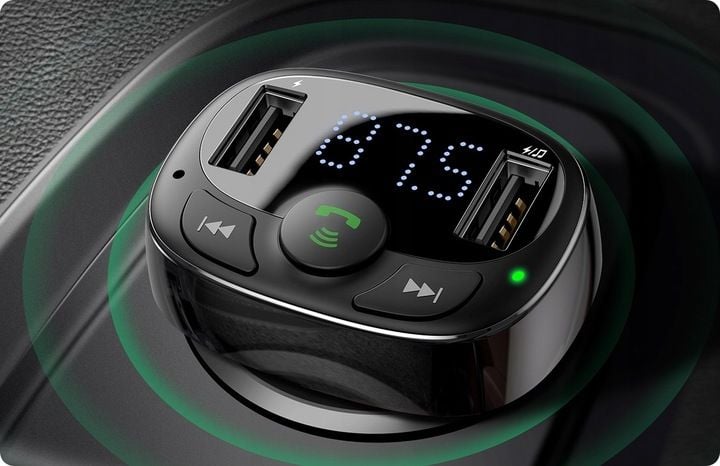 BASEUS TRANSMITER FM BLUETOOTH ŁADOWARKA SAMOCHODOWA MP3 2x USB SD/ TF 3.4A zdjęcie 6