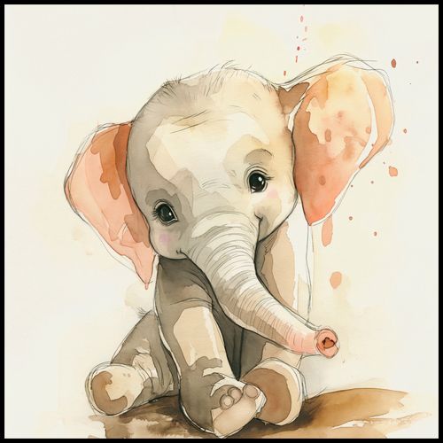 Plakat 100x100cm Siwy Słonik na Arena.pl