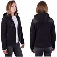 Polski Polar Damski Rozpinany z Kapturem Czarny Bluza Zapinane