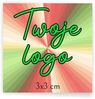 Naklejki ETYKIETY REKLAMOWE + twoje LOGO dowolny nadruk 200 sztuk 3x3 cm